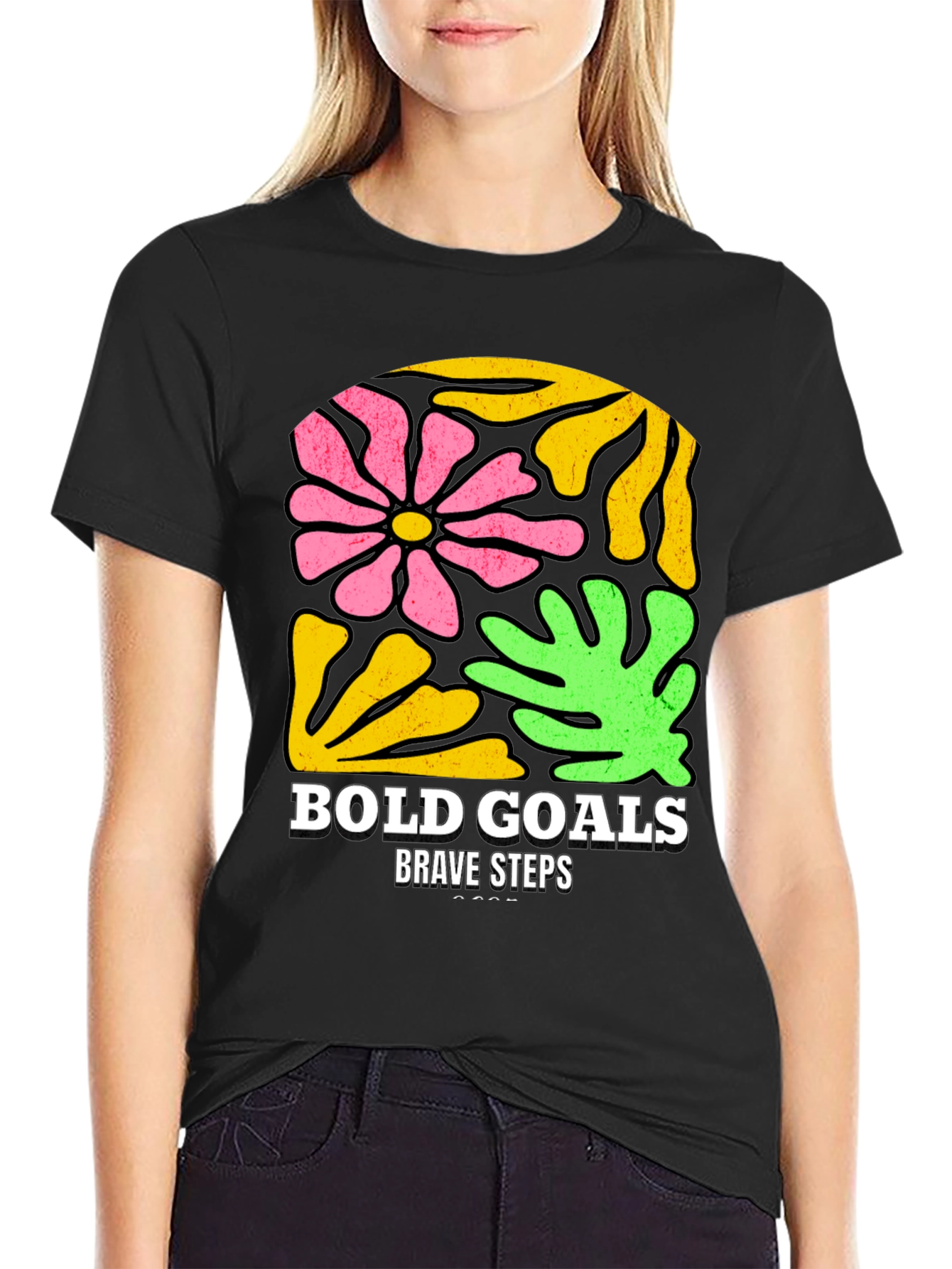 Bold Goals T-Shirt - Floral Graphic Tee