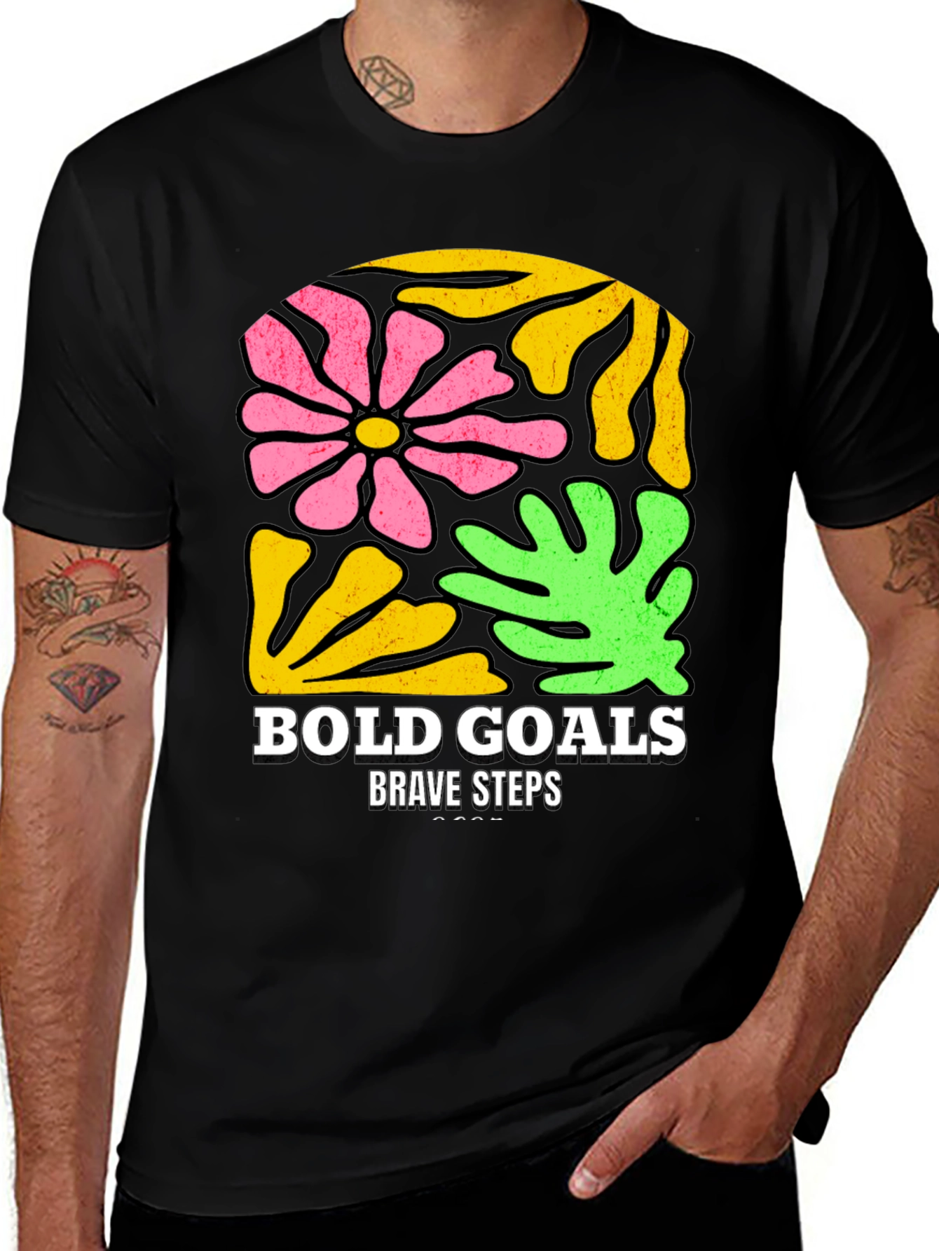 Bold Goals T-Shirt - Floral Graphic Tee