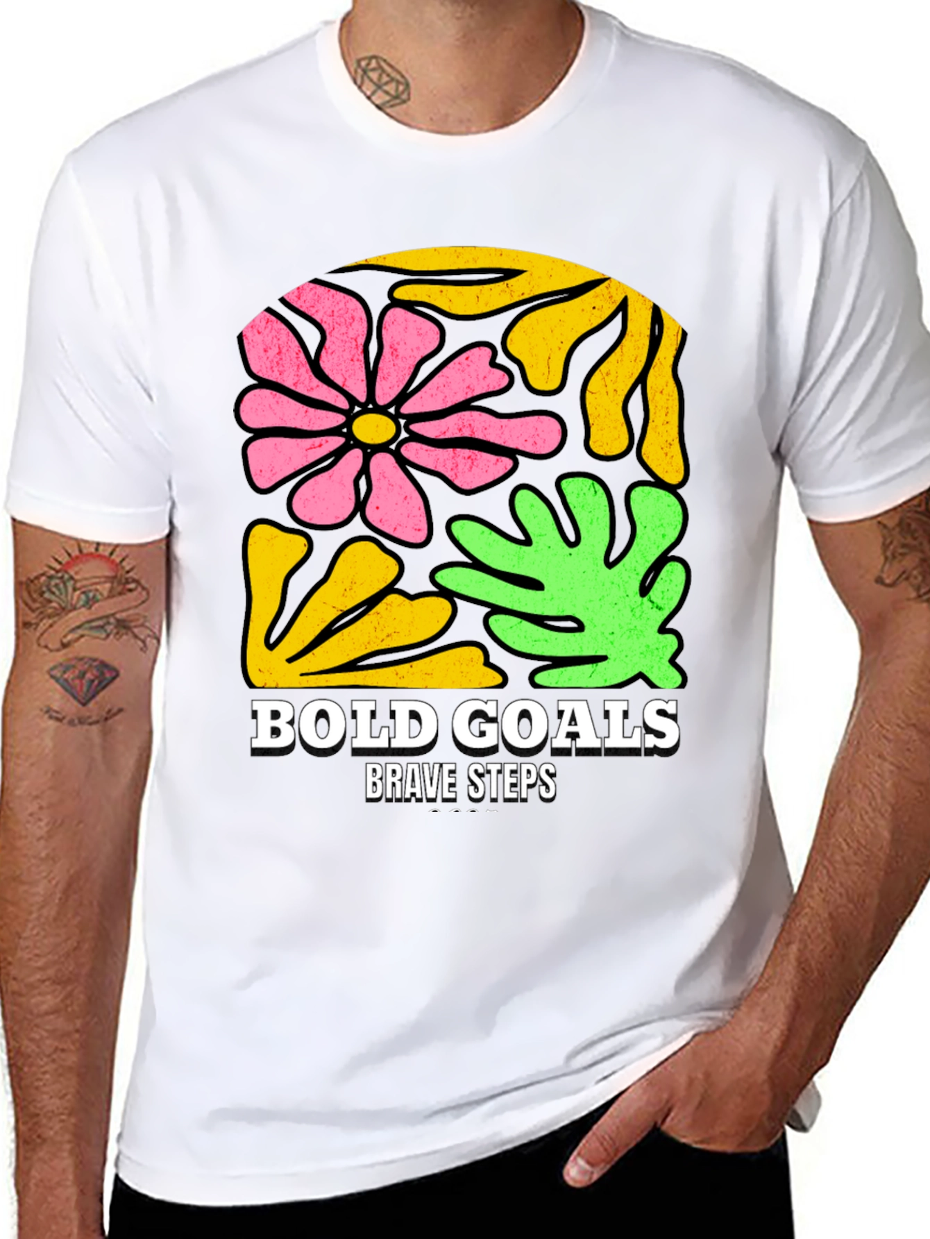 Bold Goals T-Shirt - Floral Graphic Tee