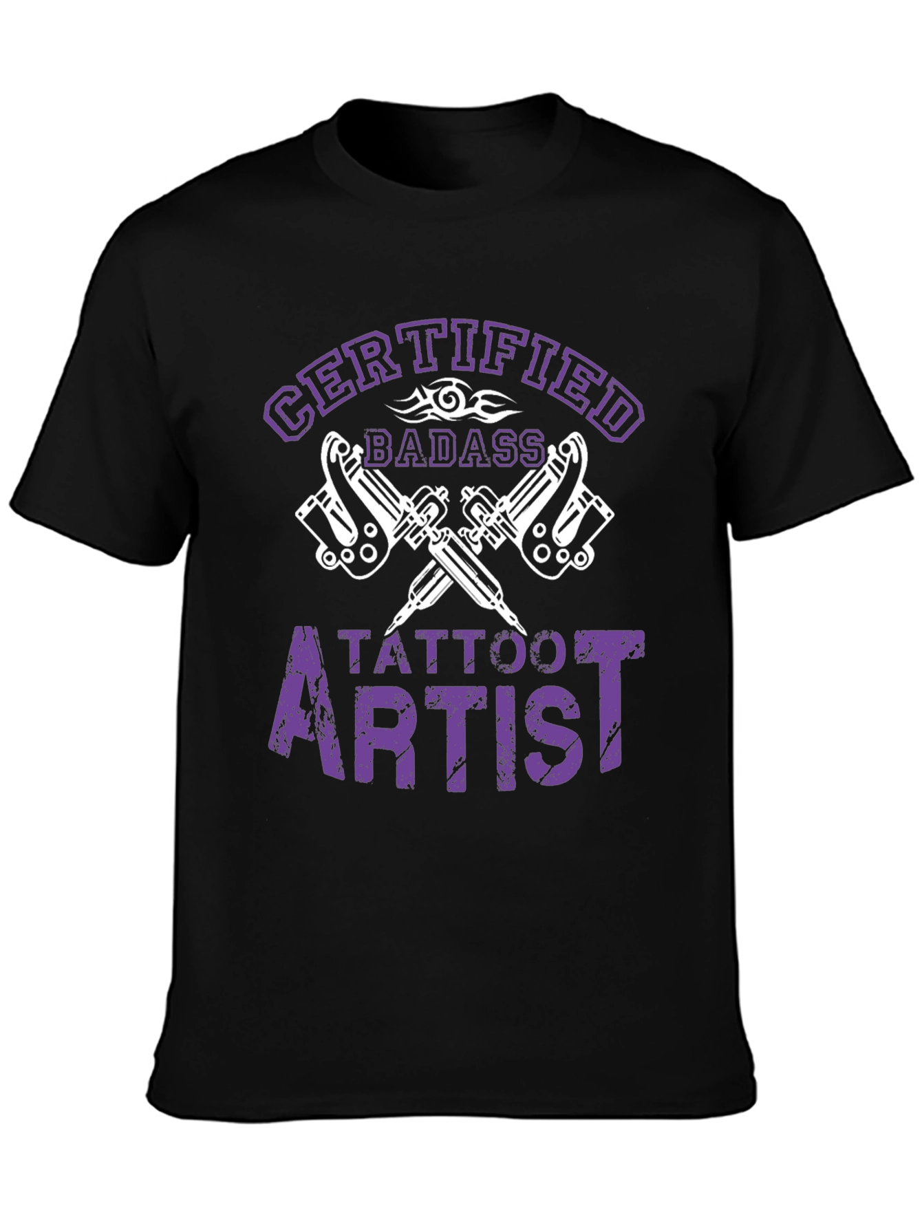 Certified Badass Tattoo Artist Black T-Shirt