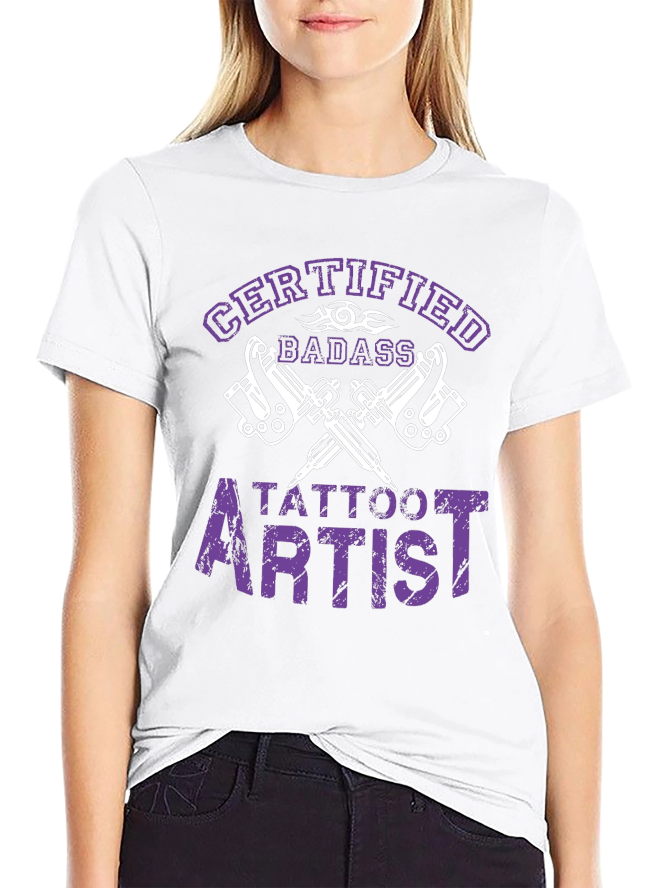 Certified Badass Tattoo Artist Black T-Shirt
