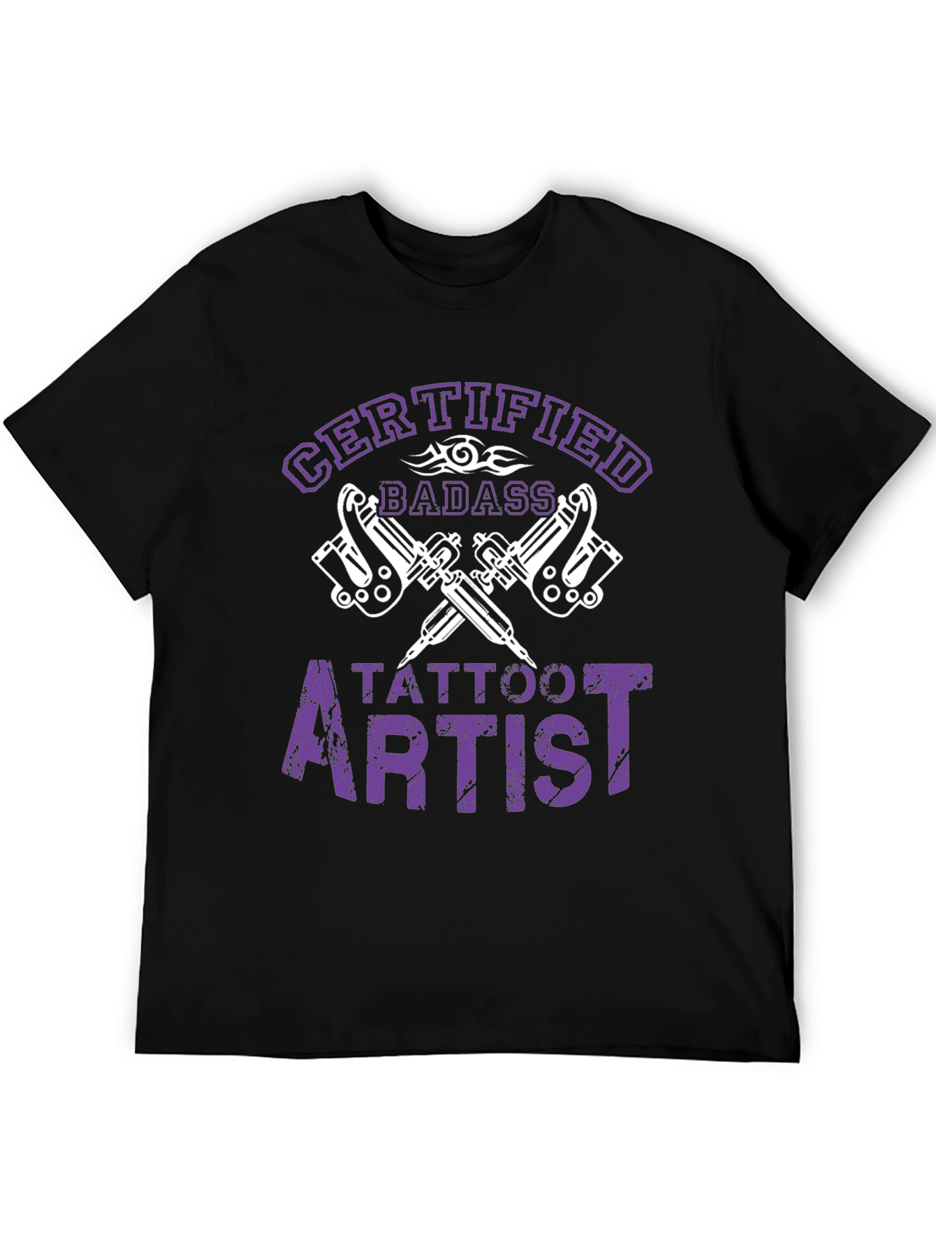 Certified Badass Tattoo Artist Black T-Shirt