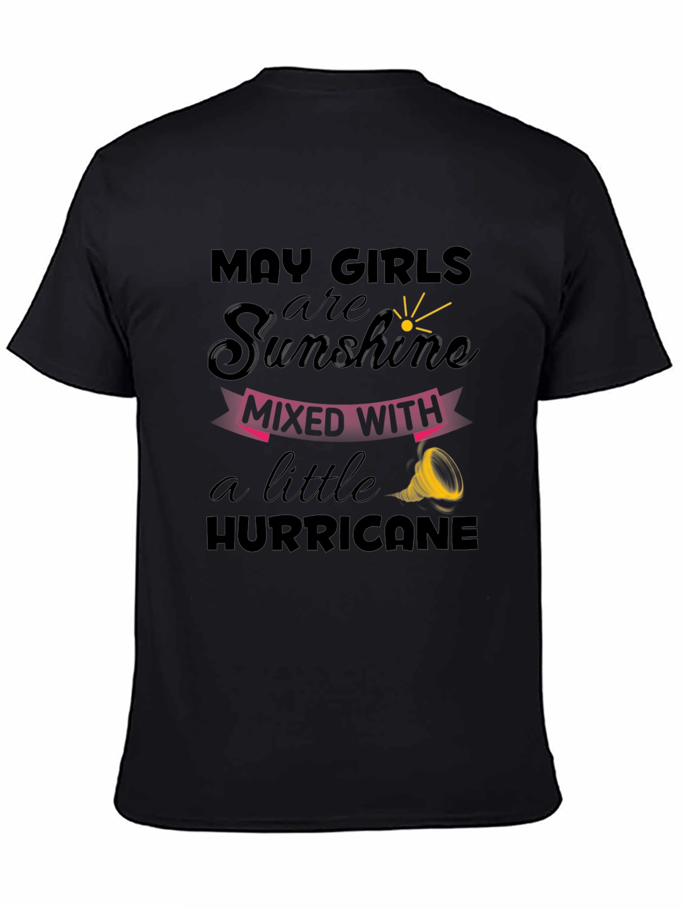May Girl Sunshine Hurricane Black Graphic Tee