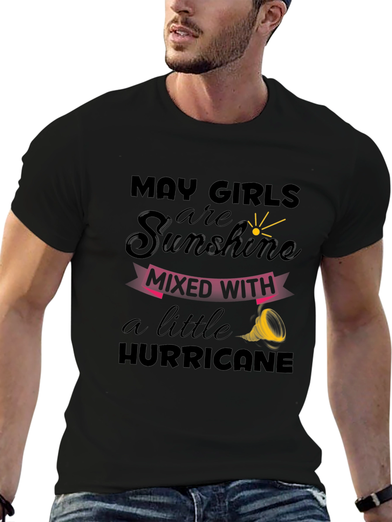 May Girl Sunshine Hurricane Black Graphic Tee