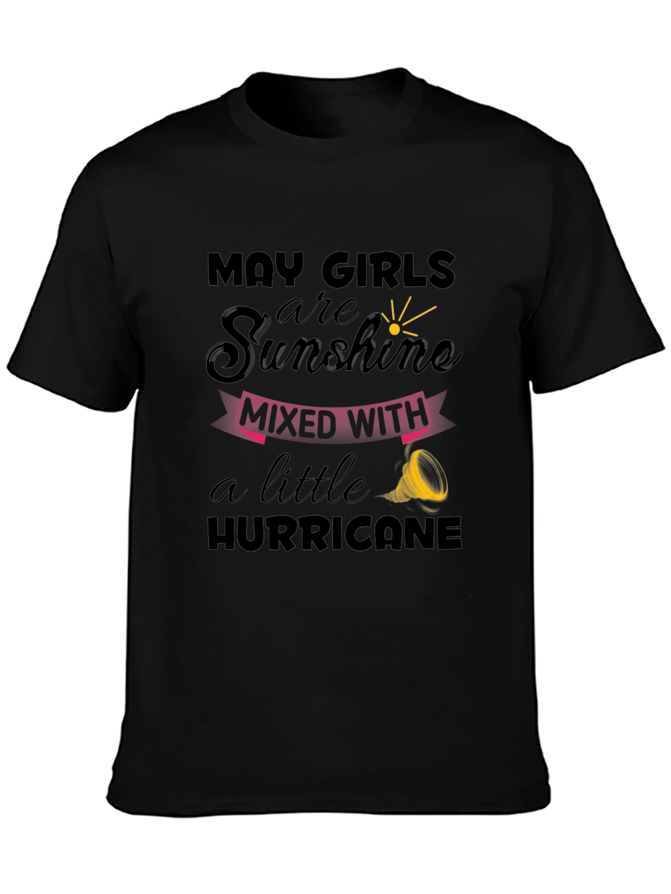 May Girl Sunshine Hurricane Black Graphic Tee