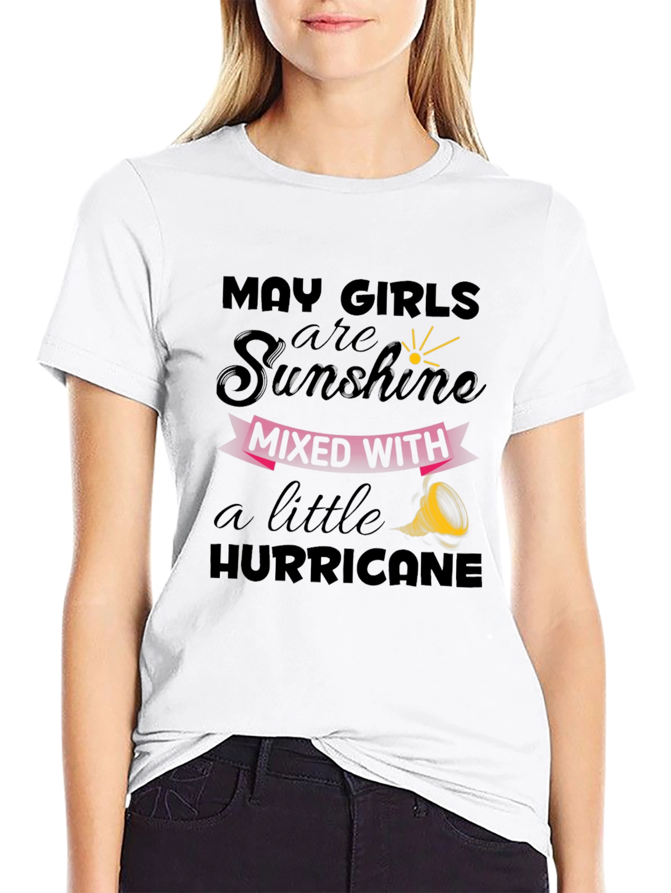 May Girl Sunshine Hurricane Black Graphic Tee