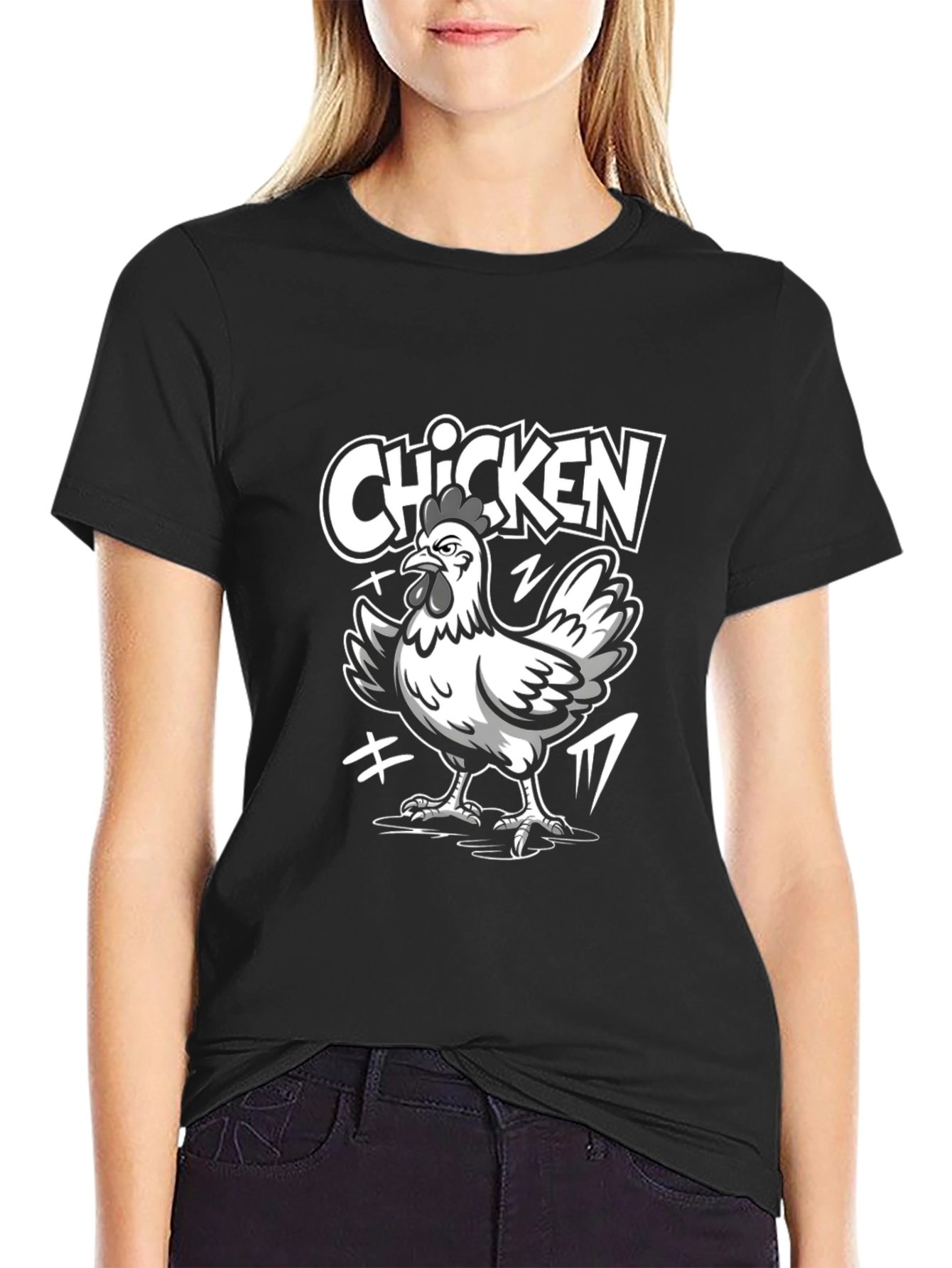 Cool Chicken Graphic Tee - Black Unisex T-Shirt