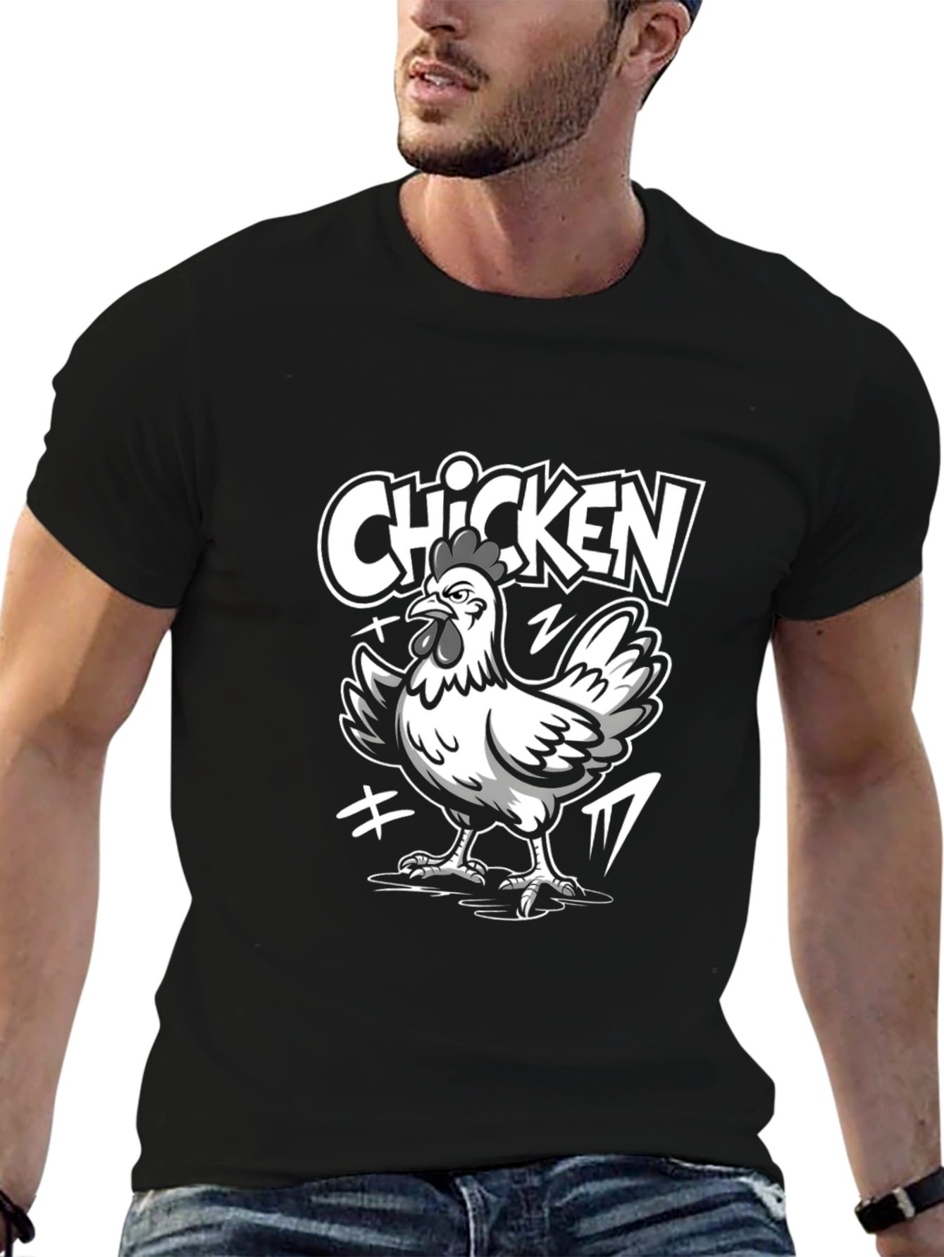 Cool Chicken Graphic Tee - Black Unisex T-Shirt