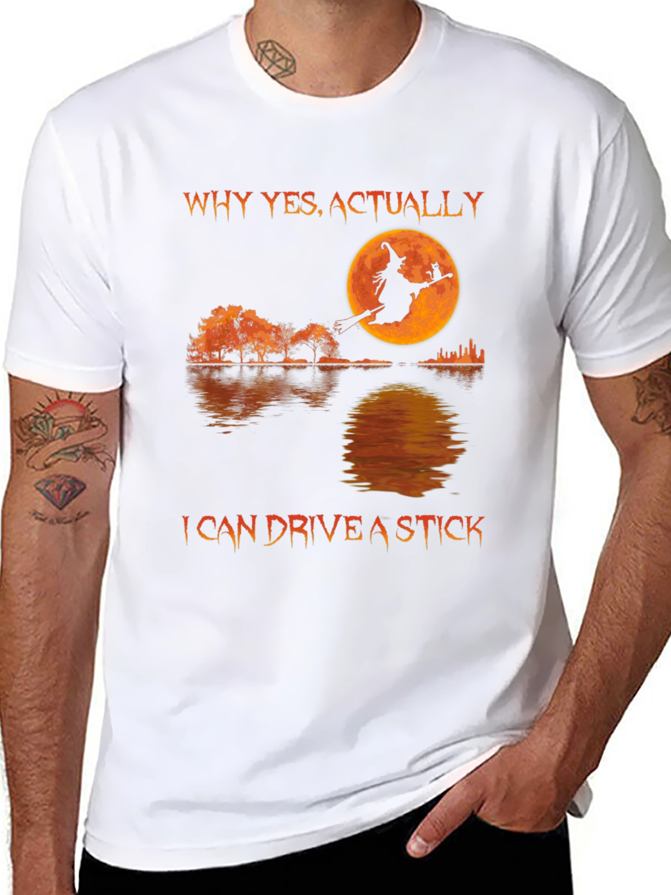 Witch Silhouette T-Shirt - I Can Drive A Stick