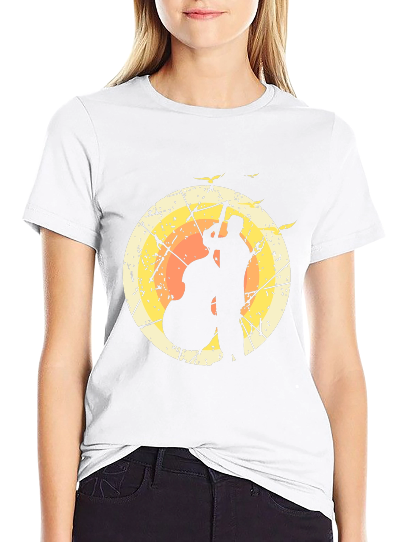 Jazz Bassist Silhouette Graphic T-Shirt