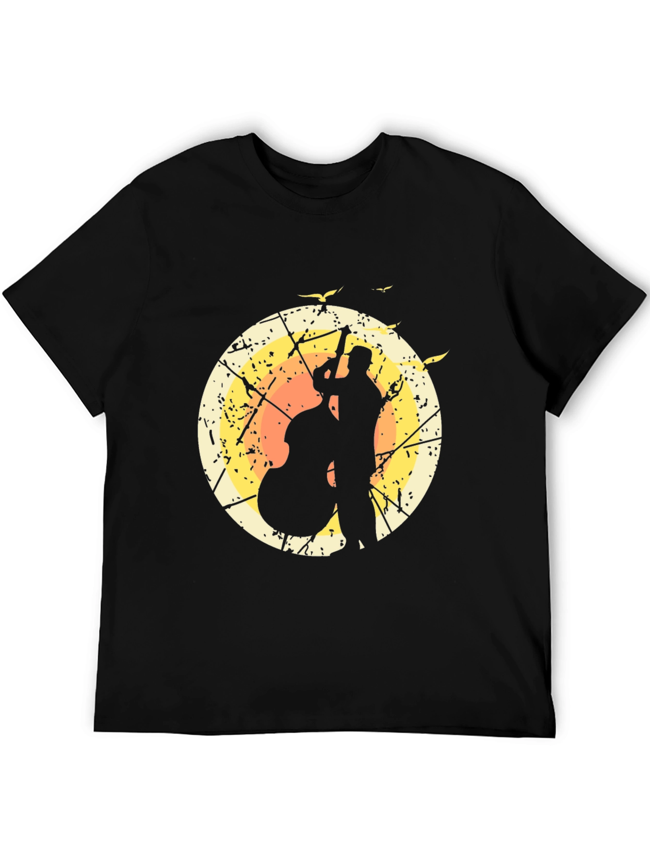 Jazz Bassist Silhouette Graphic T-Shirt