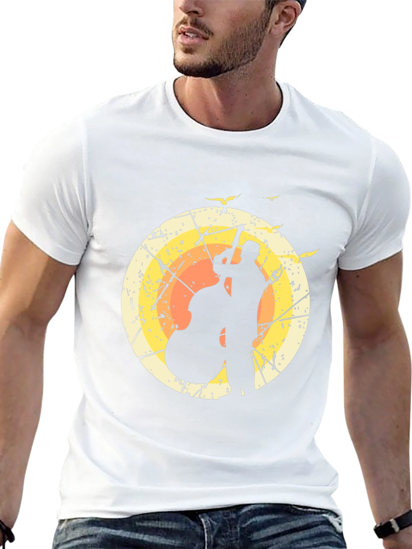 Jazz Bassist Silhouette Graphic T-Shirt