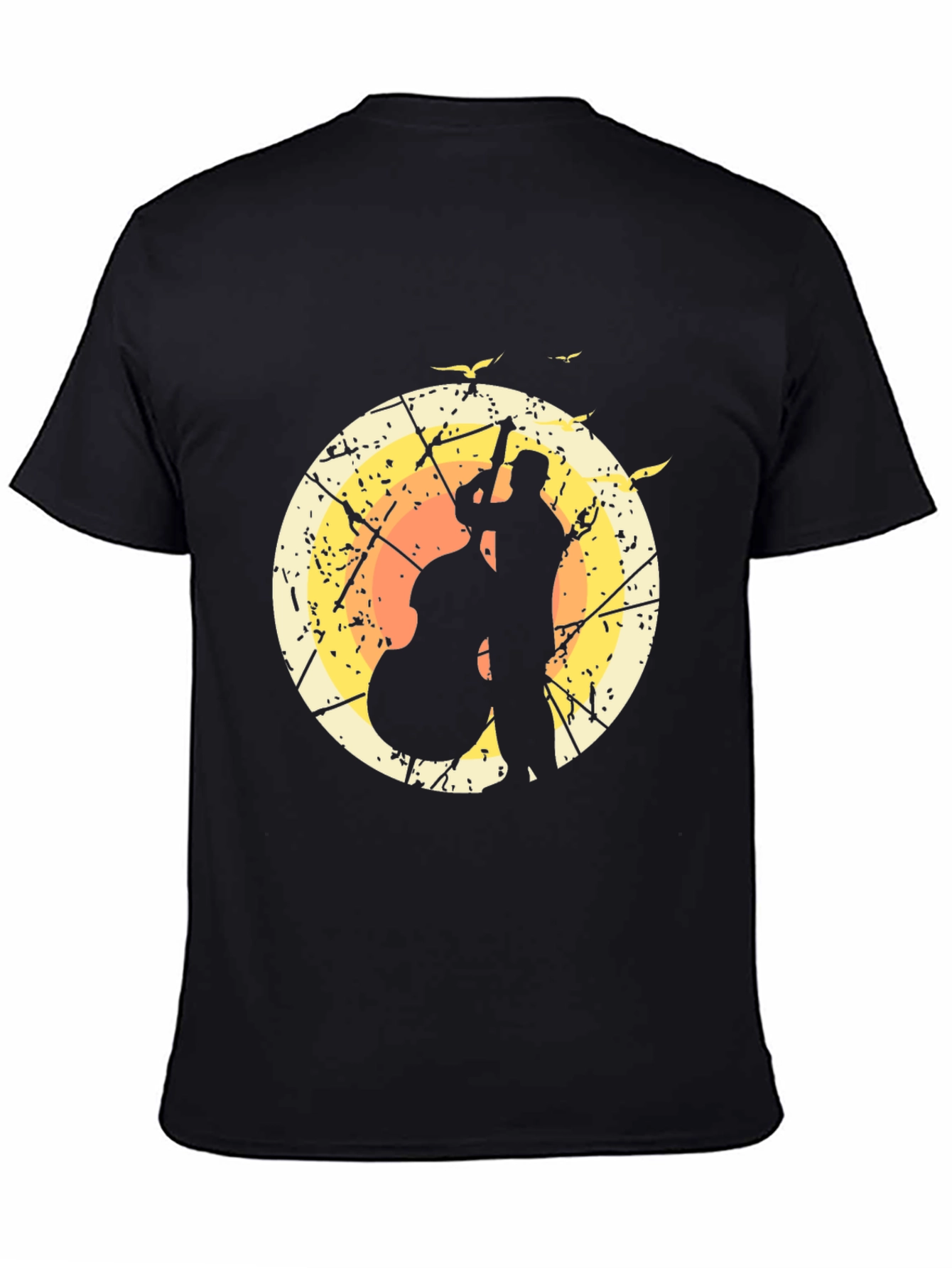 Jazz Bassist Silhouette Graphic T-Shirt