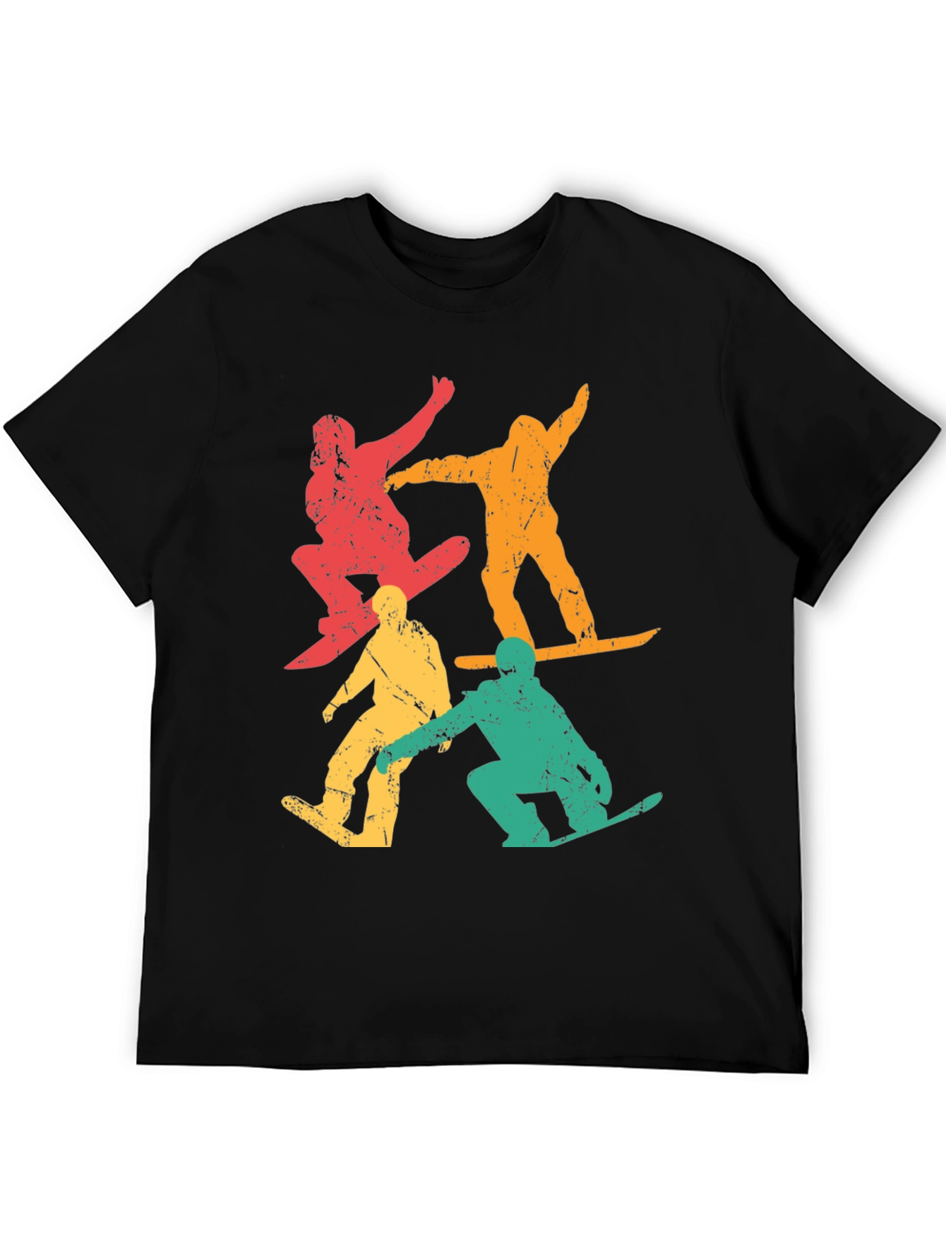 Retro Snowboarder T-Shirt - Distressed Style