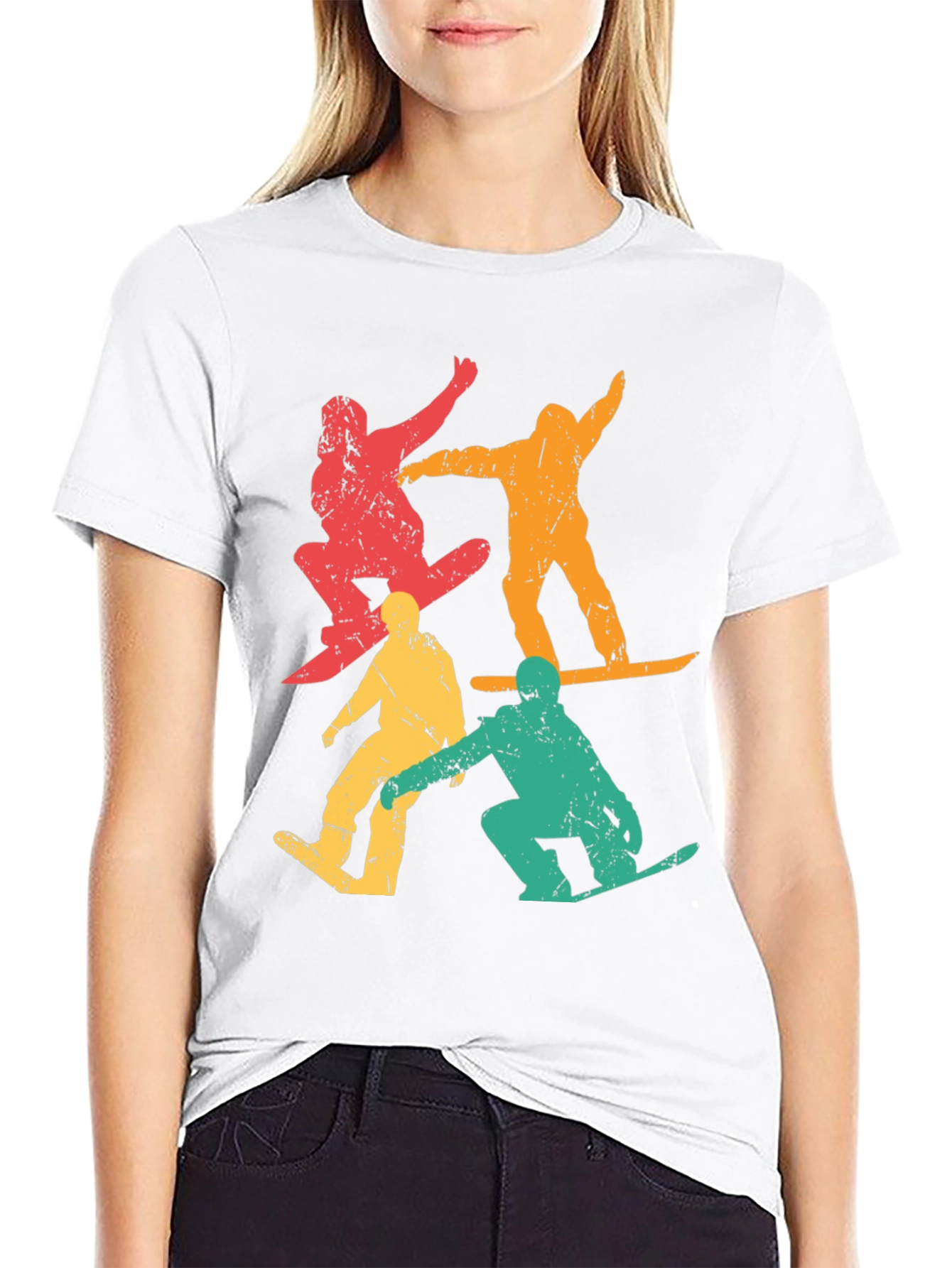 Retro Snowboarder T-Shirt - Distressed Style