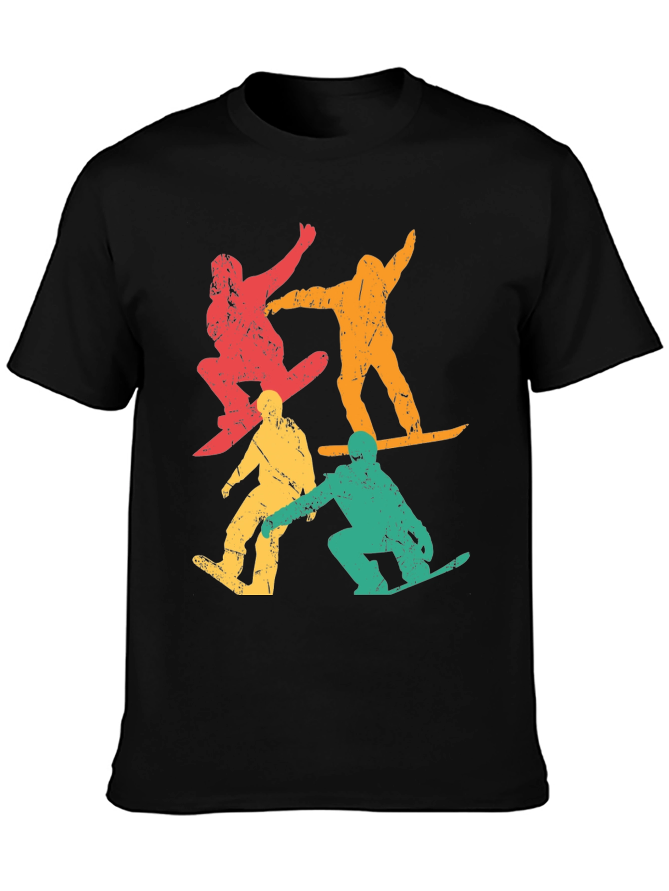 Retro Snowboarder T-Shirt - Distressed Style