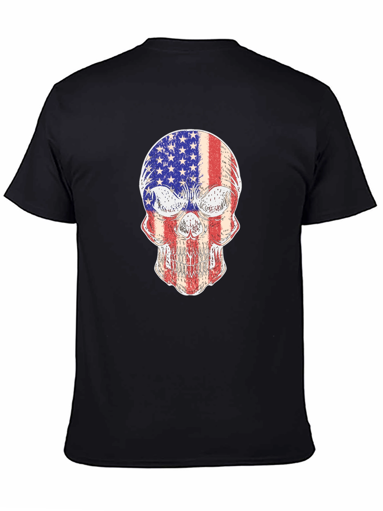 American Flag Skull Graphic Tee - Patriotic Pride