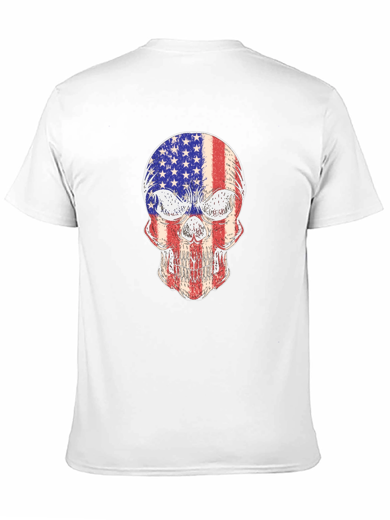 American Flag Skull Graphic Tee - Patriotic Pride