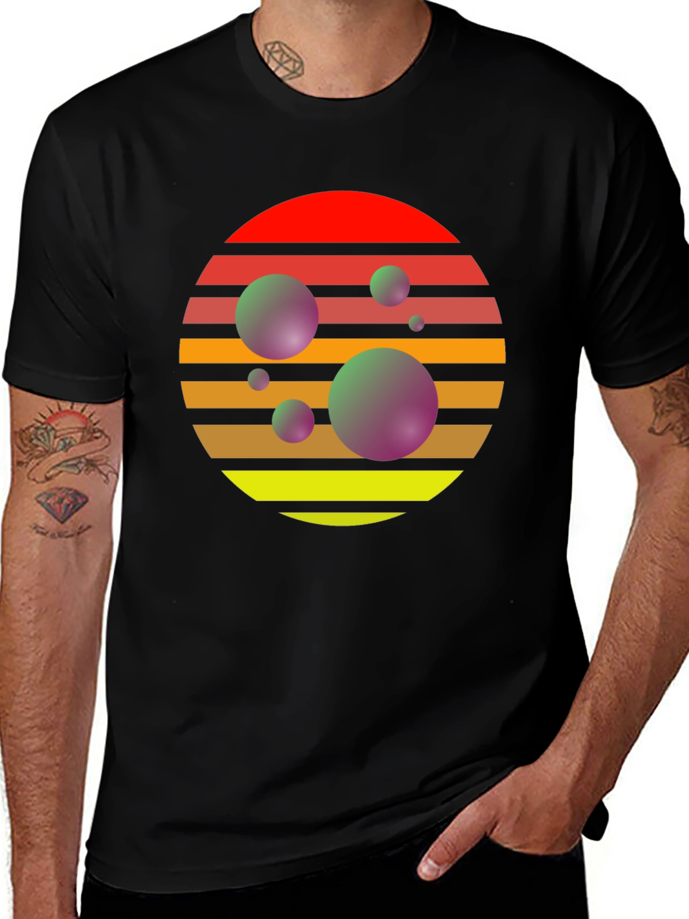 Retro Sunset Spheres T-Shirt
