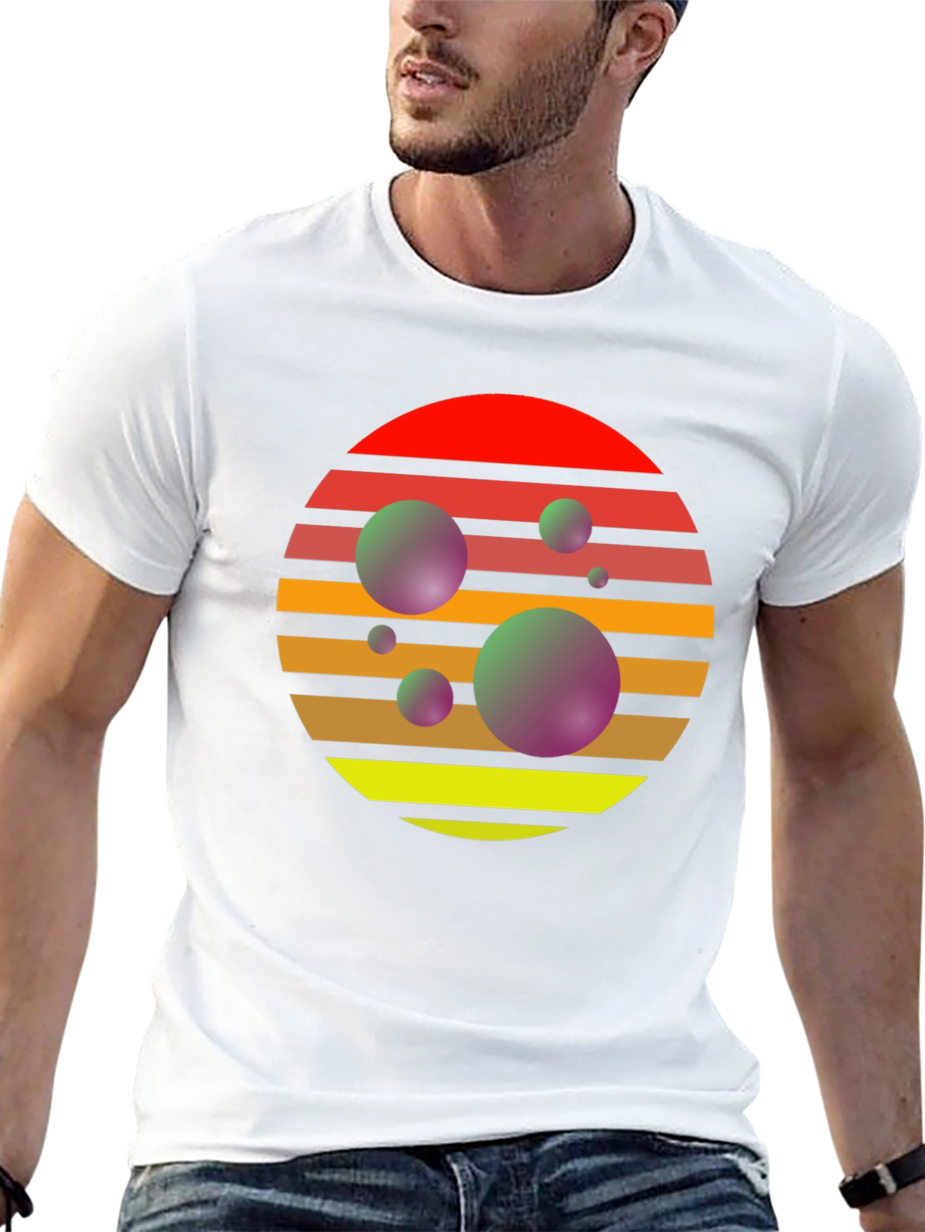 Retro Sunset Spheres T-Shirt