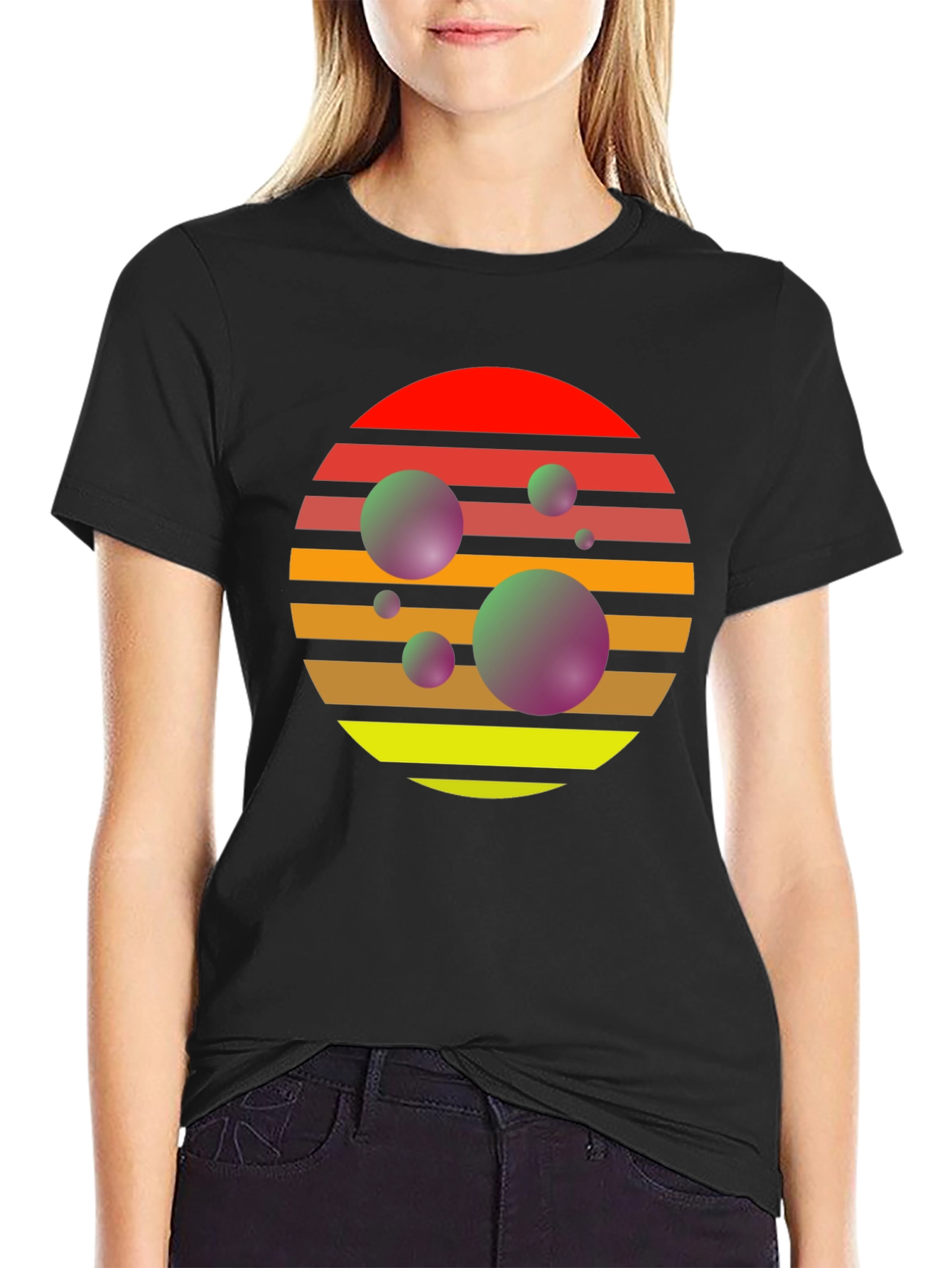 Retro Sunset Spheres T-Shirt