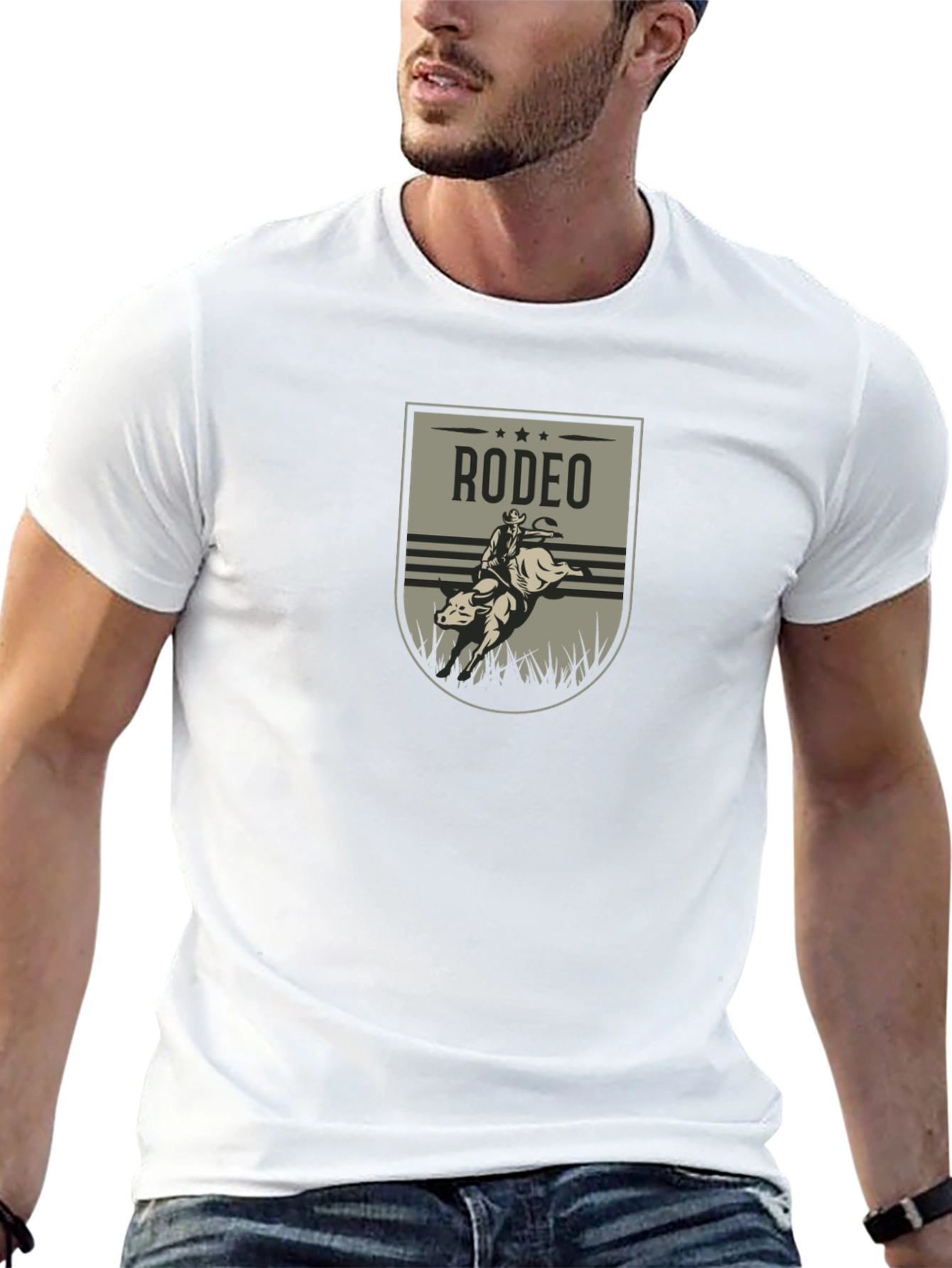 Rodeo Rider Graphic Tee - Black Cotton T-Shirt