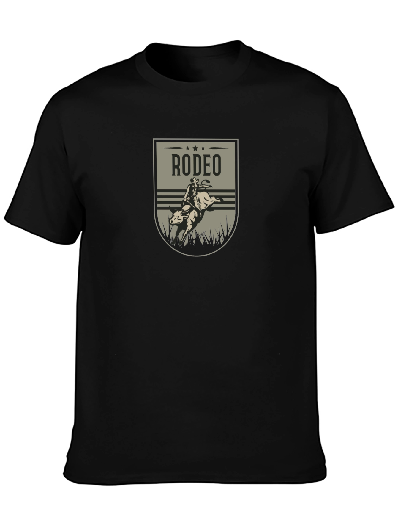 Rodeo Rider Graphic Tee - Black Cotton T-Shirt