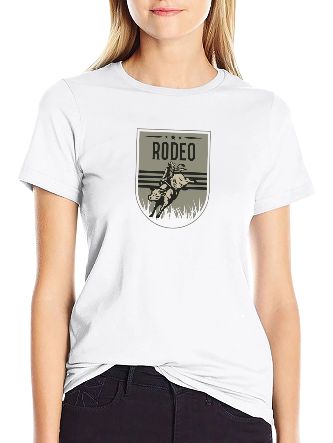 Rodeo Rider Graphic Tee - Black Cotton T-Shirt
