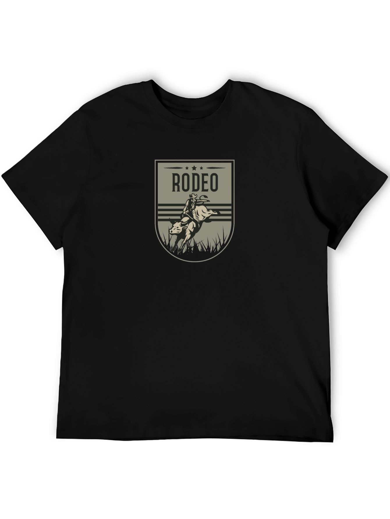 Rodeo Rider Graphic Tee - Black Cotton T-Shirt