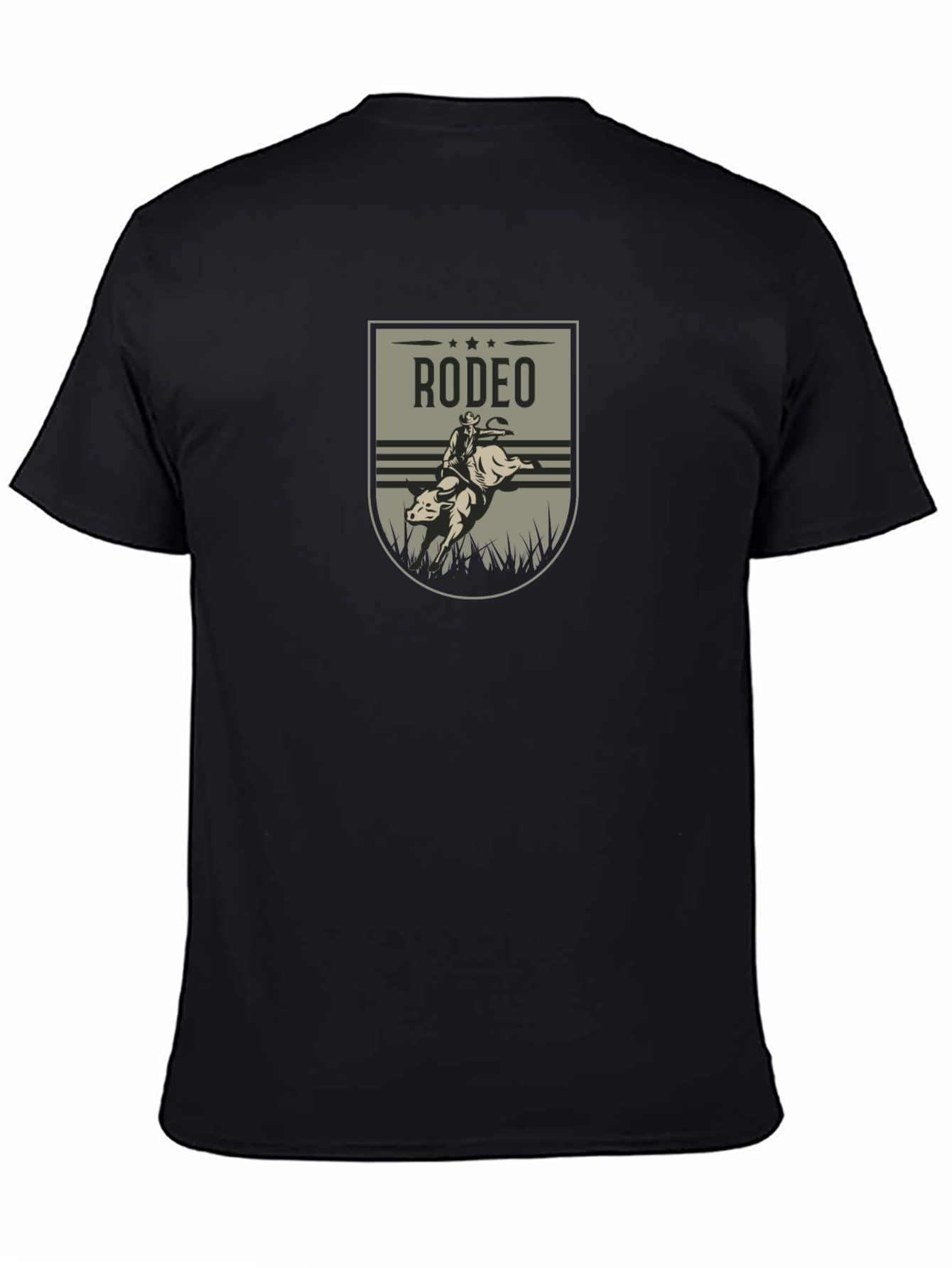 Rodeo Rider Graphic Tee - Black Cotton T-Shirt