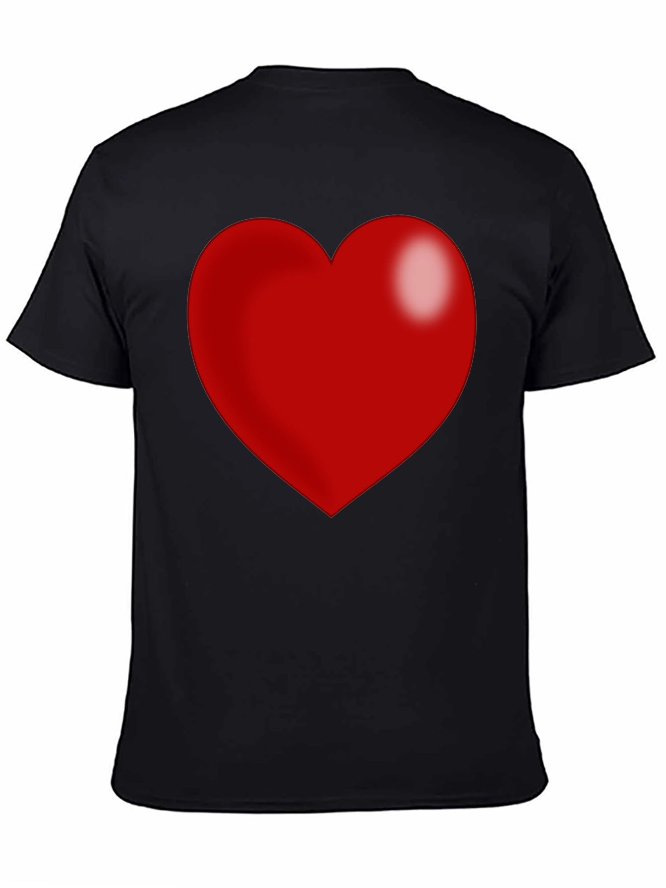 Red Heart Graphic Print Black T-Shirt