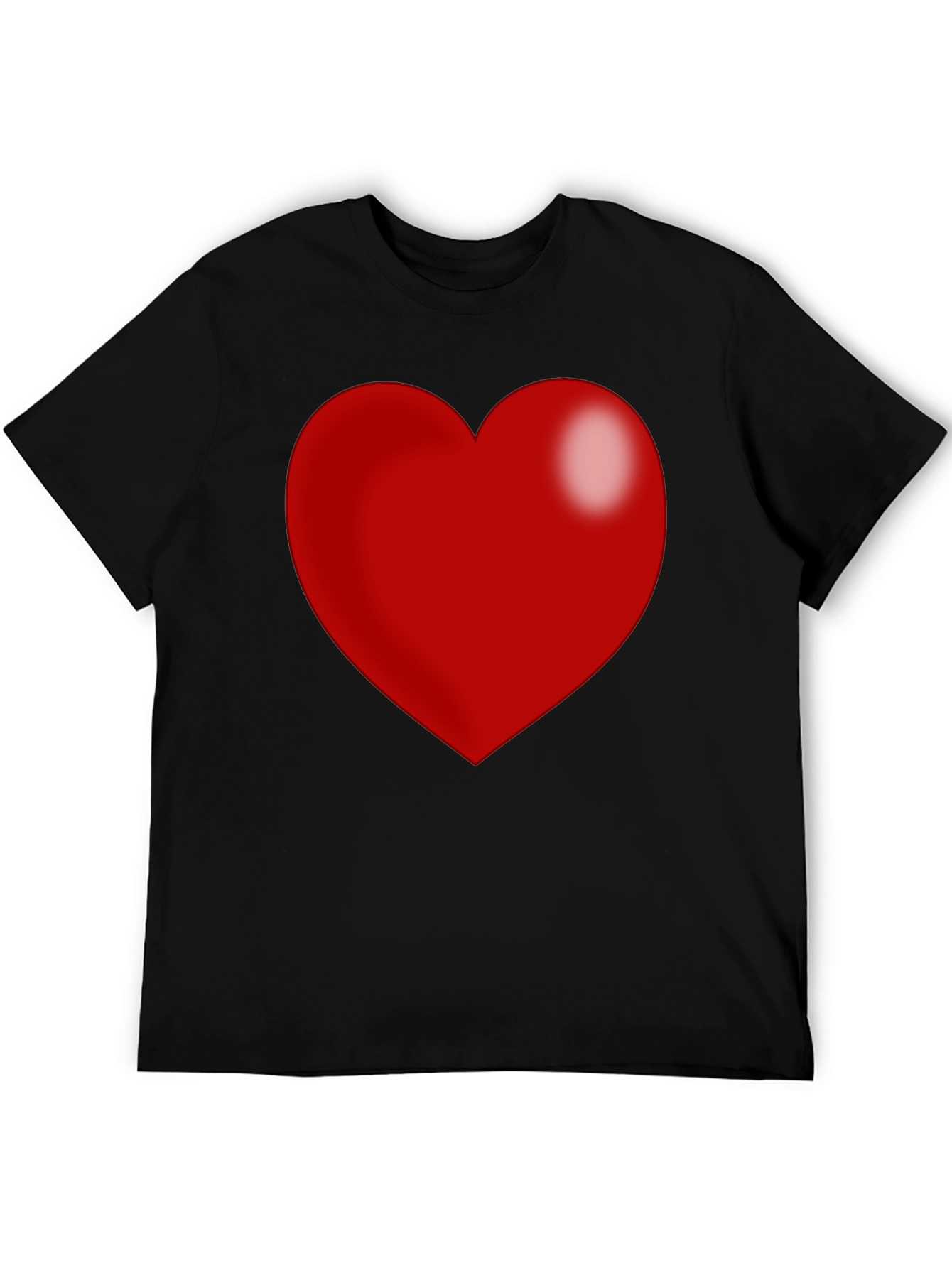 Red Heart Graphic Print Black T-Shirt