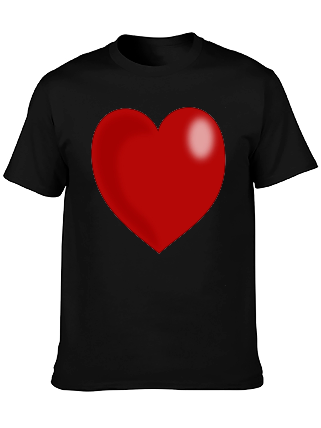 Red Heart Graphic Print Black T-Shirt