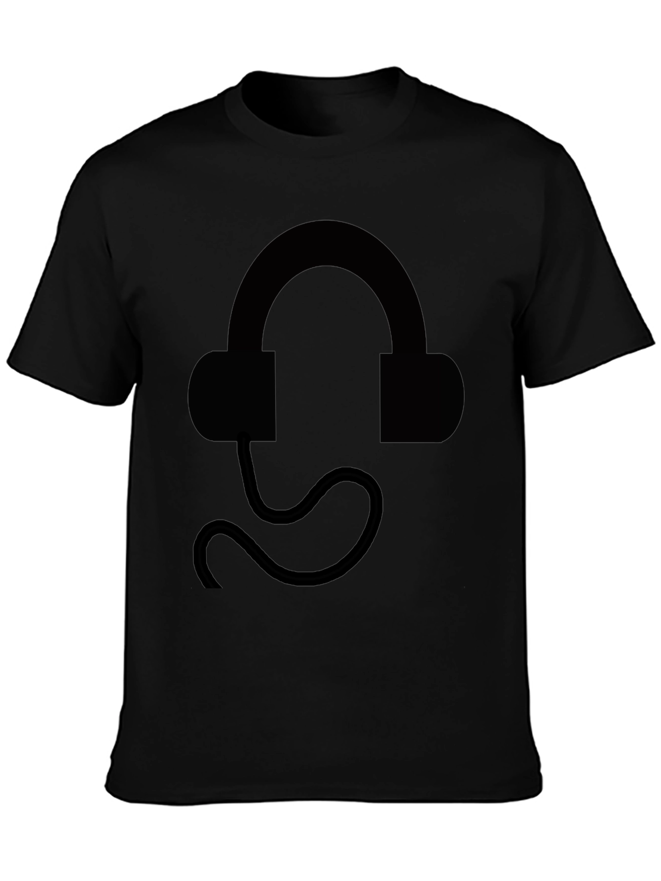 Black Headphone Graphic Tee - Stylish & Comfortable