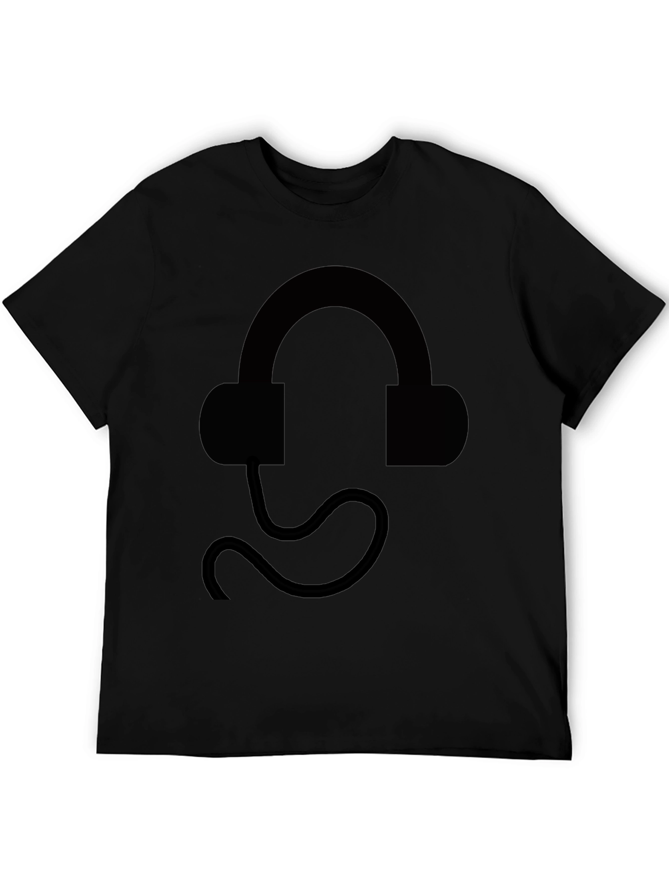 Black Headphone Graphic Tee - Stylish & Comfortable