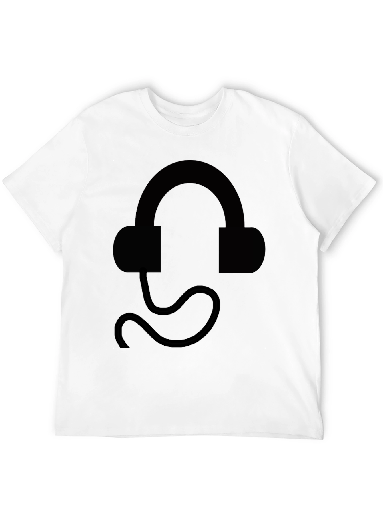 Black Headphone Graphic Tee - Stylish & Comfortable
