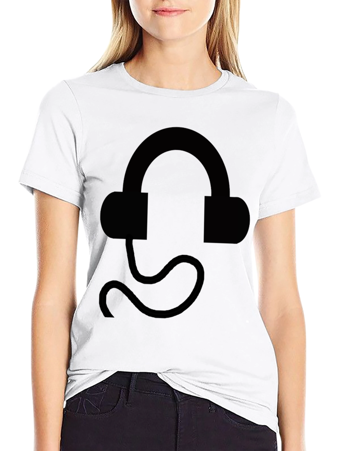 Black Headphone Graphic Tee - Stylish & Comfortable