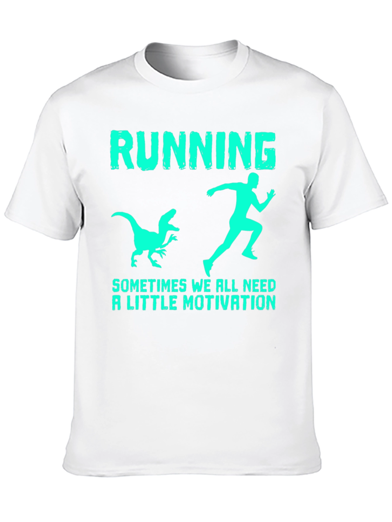 Funny Running T-Shirt: Dinosaur Chasing Motivation
