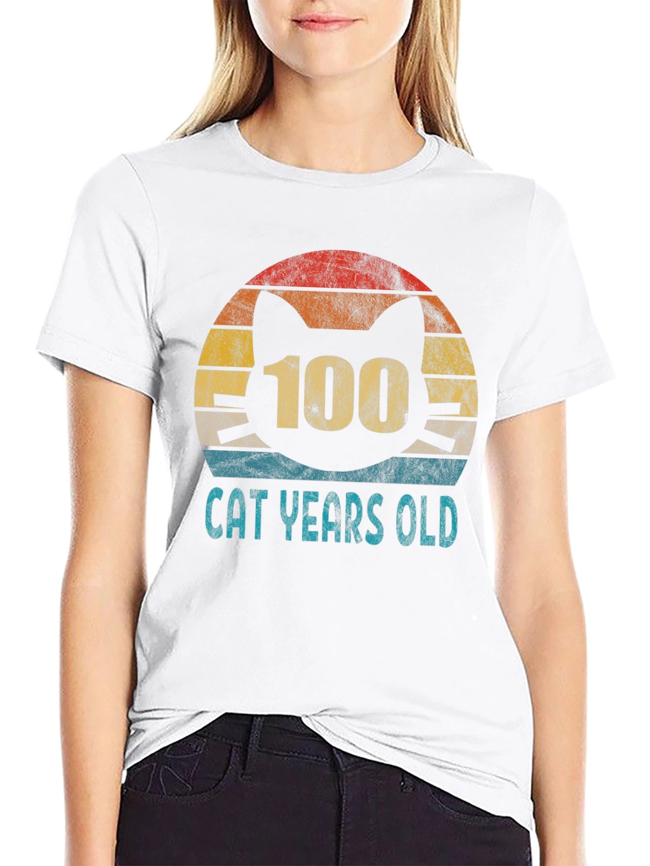 100 Cat Years Old Graphic Tee