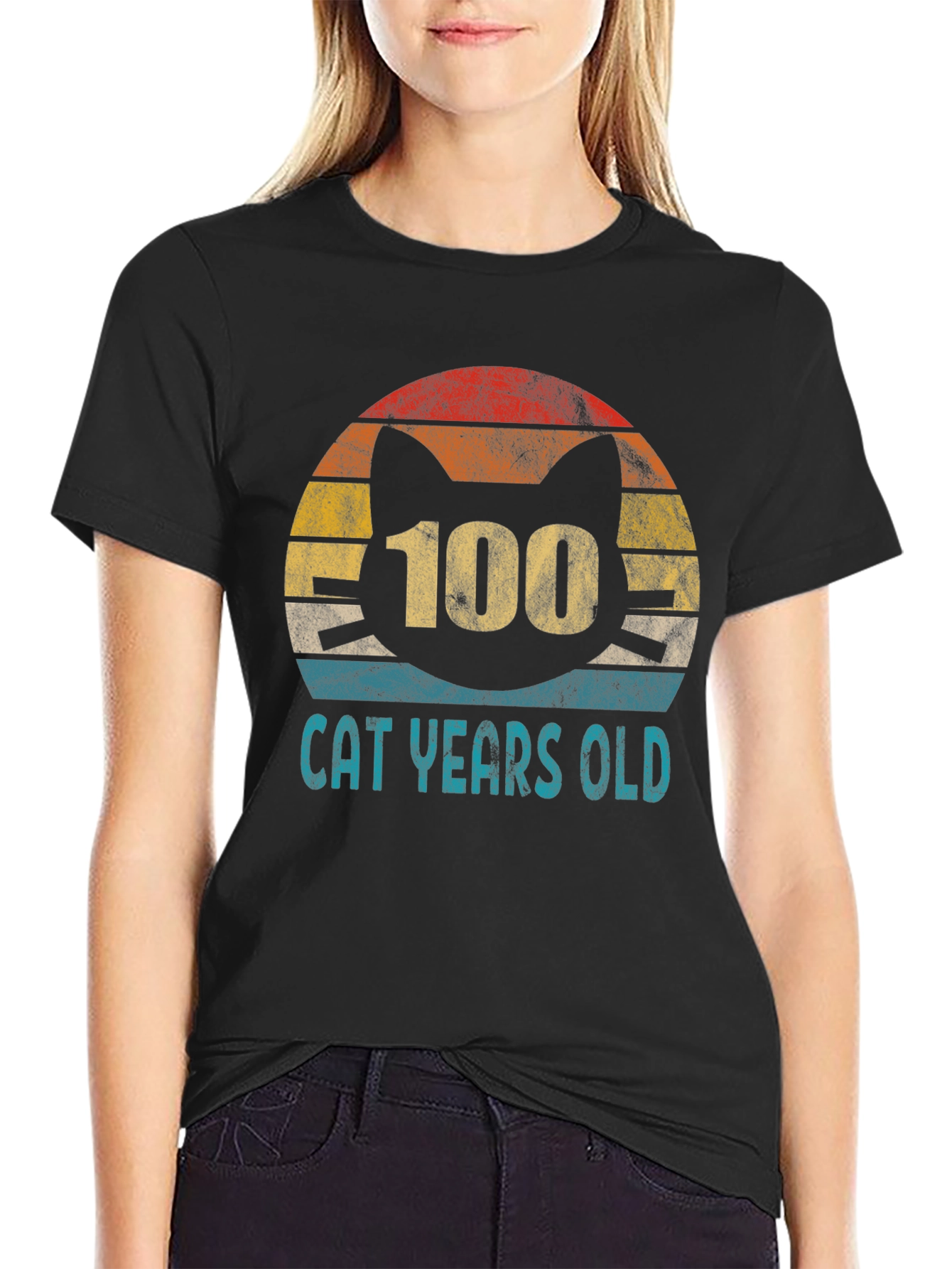 100 Cat Years Old Graphic Tee