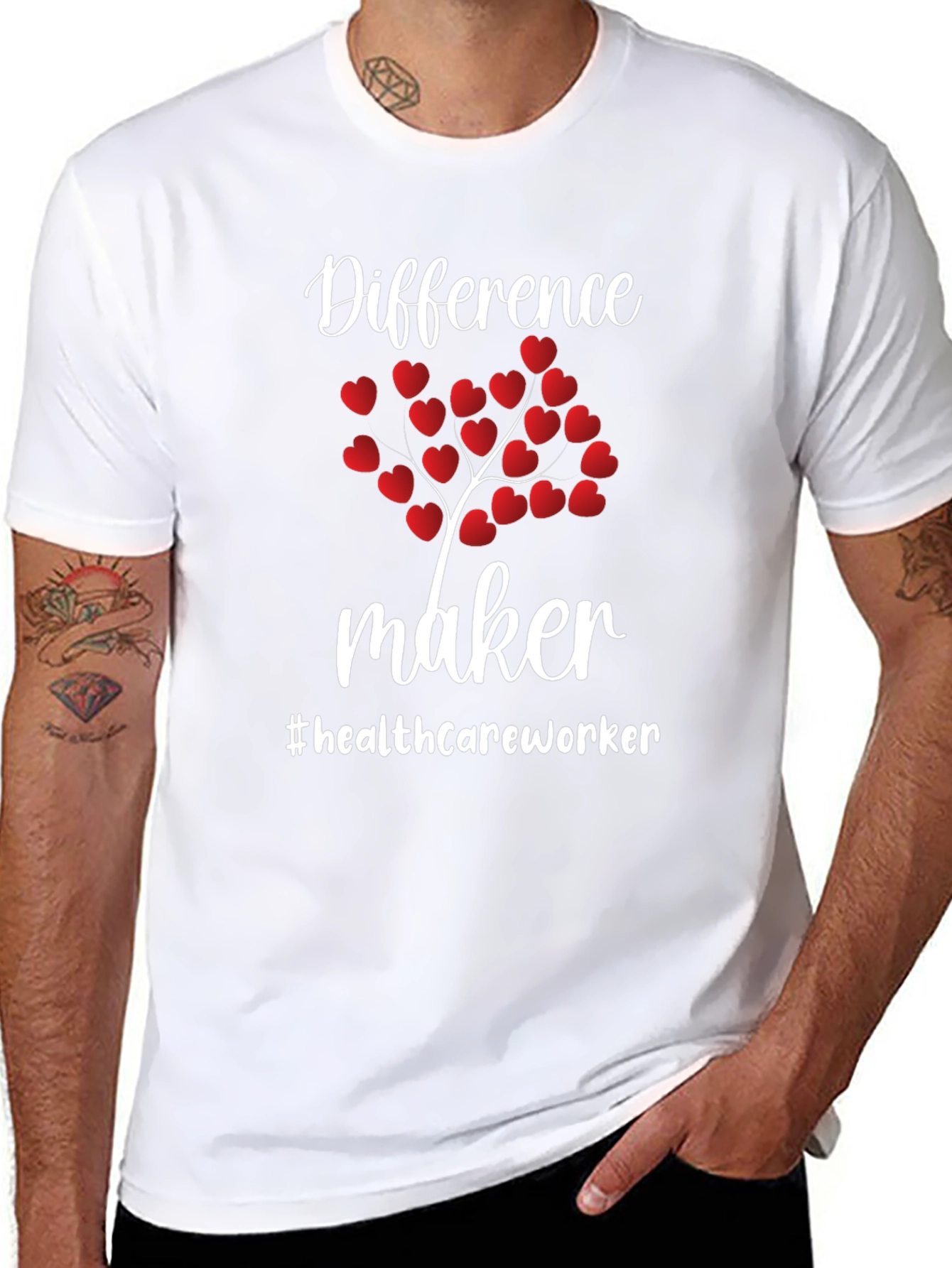 Difference Maker Healthcare Worker Heart Tree T-Shirt