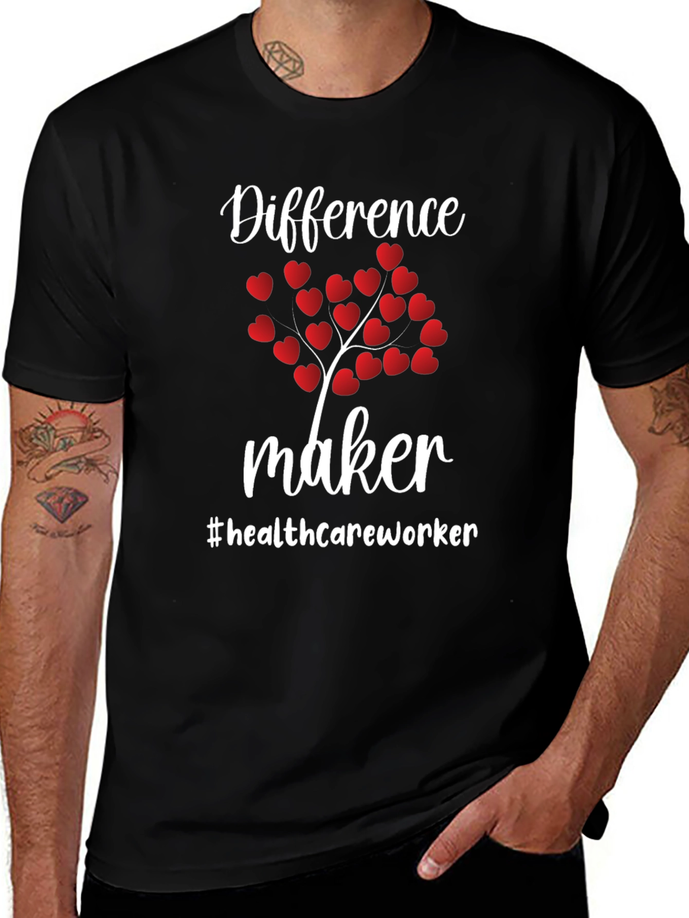 Difference Maker Healthcare Worker Heart Tree T-Shirt