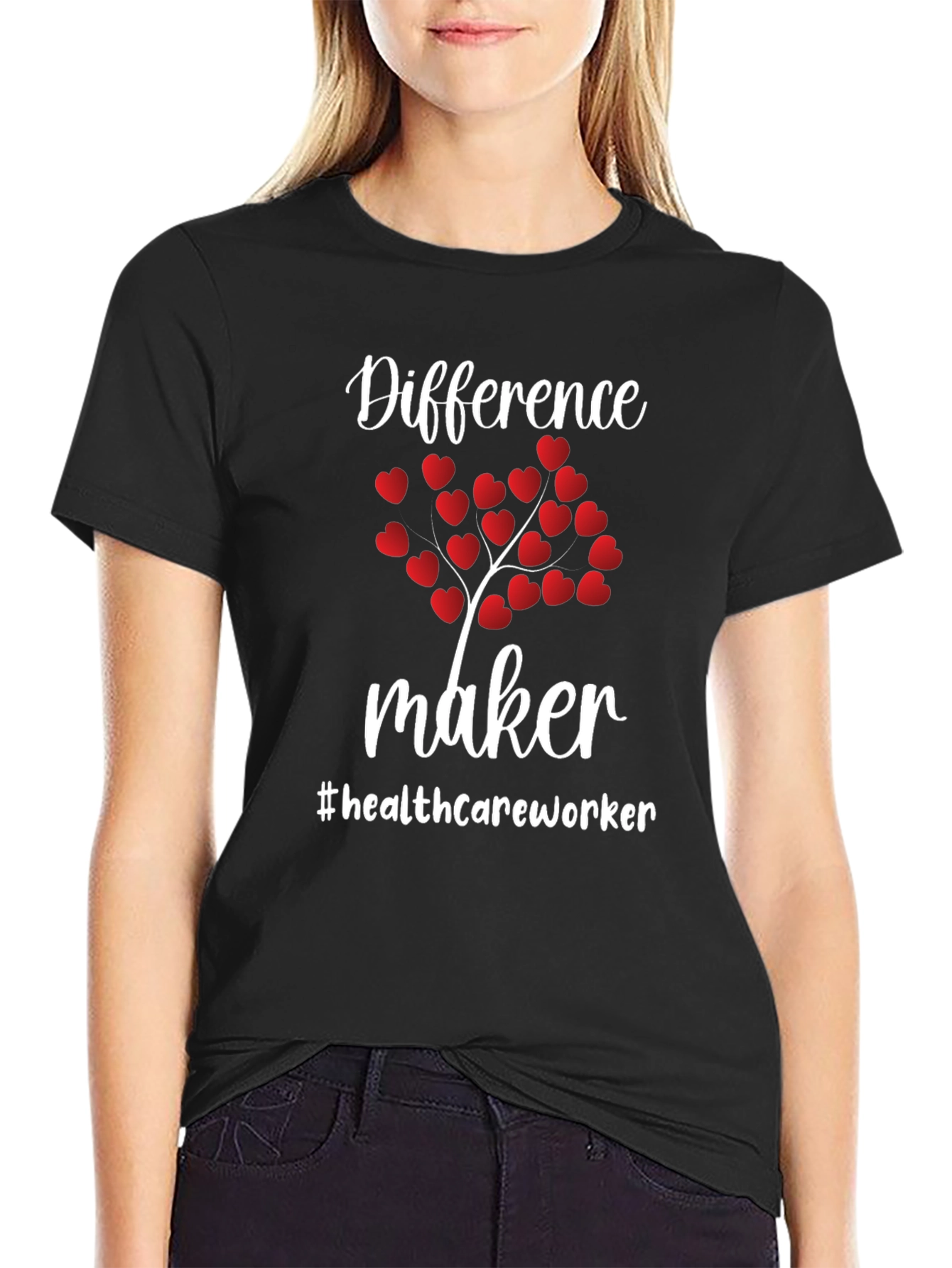 Difference Maker Healthcare Worker Heart Tree T-Shirt