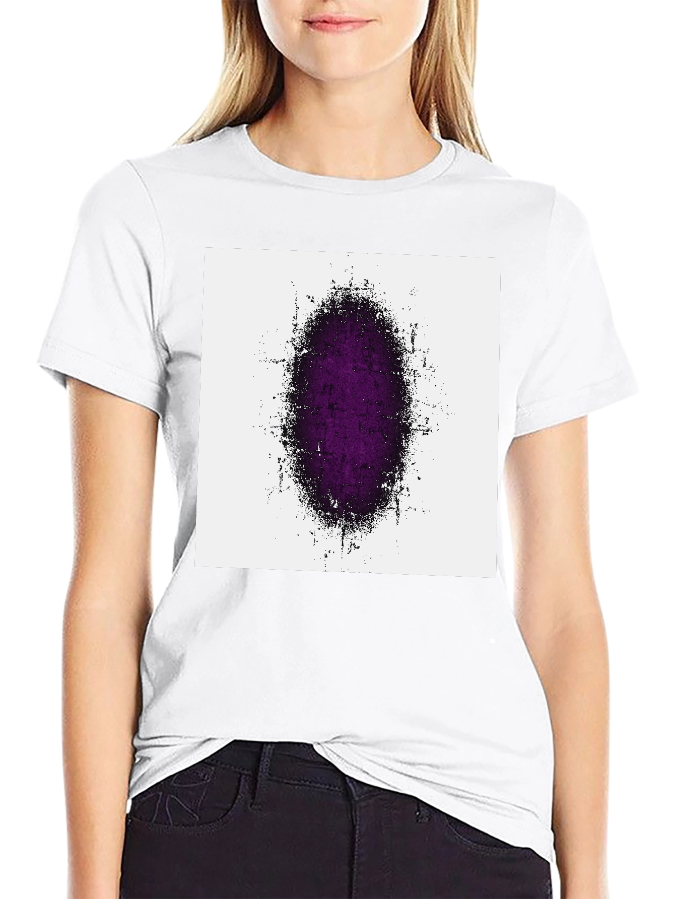Abstract Purple Grunge Graphic T-Shirt