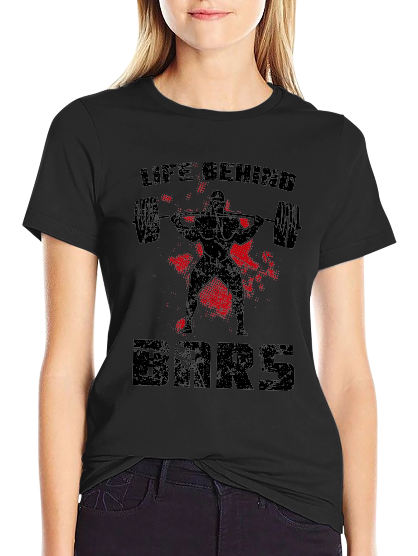 Life Behind Bars Weightlifting Black T-Shirt