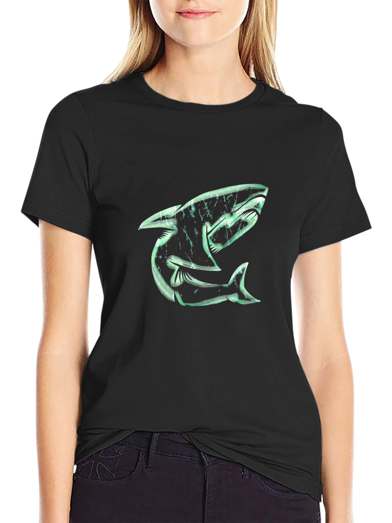 Shark Graphic Black T-Shirt
