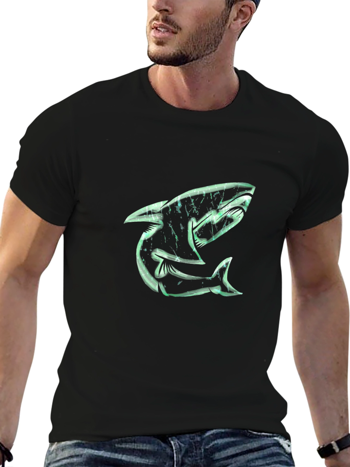 Shark Graphic Black T-Shirt