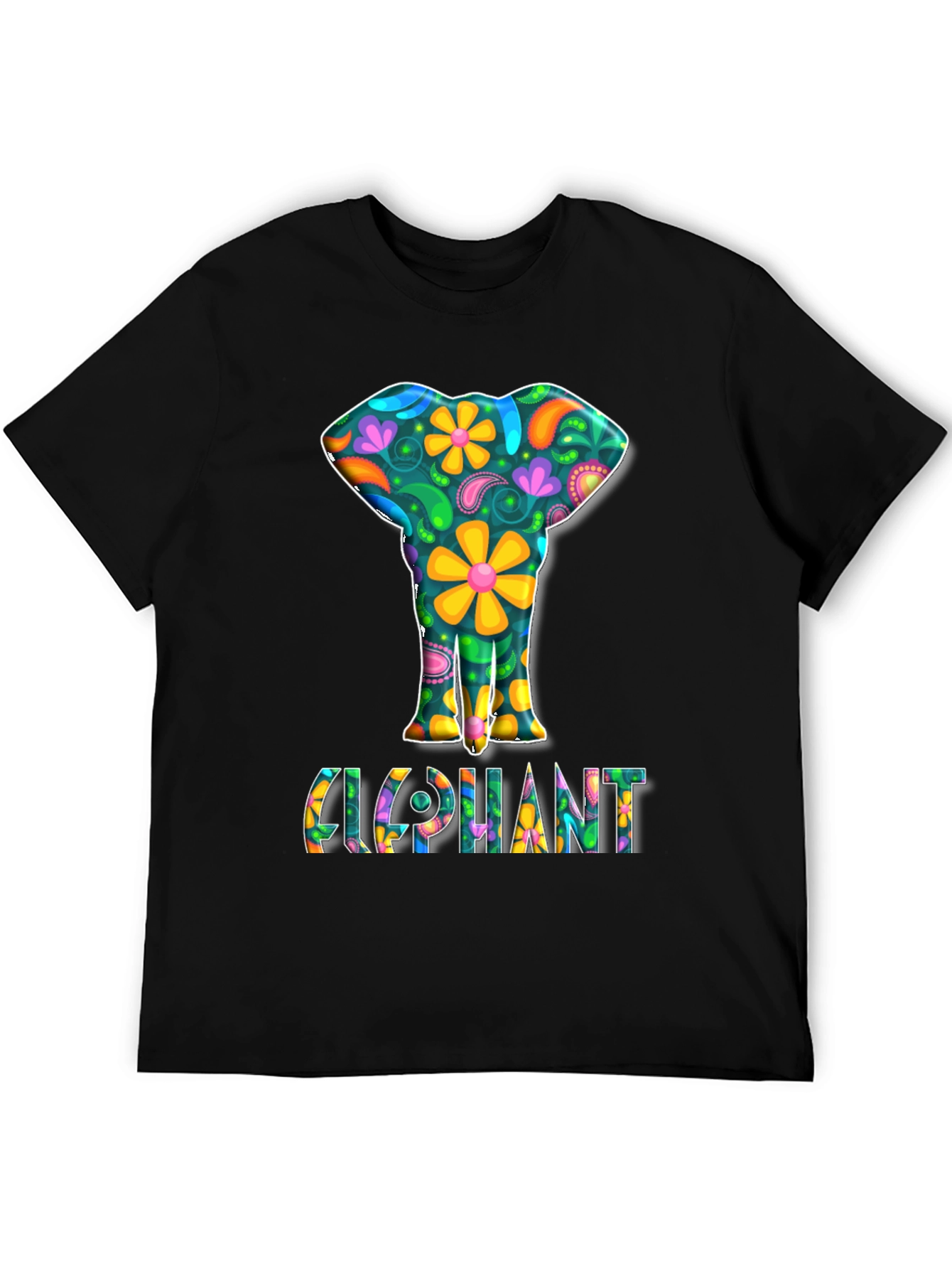 Floral Elephant Graphic Tee - Groovy Style