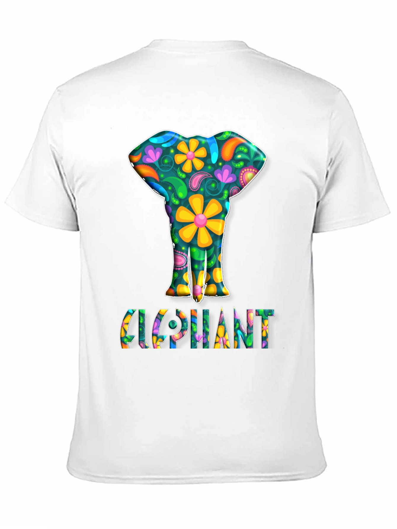 Floral Elephant Graphic Tee - Groovy Style