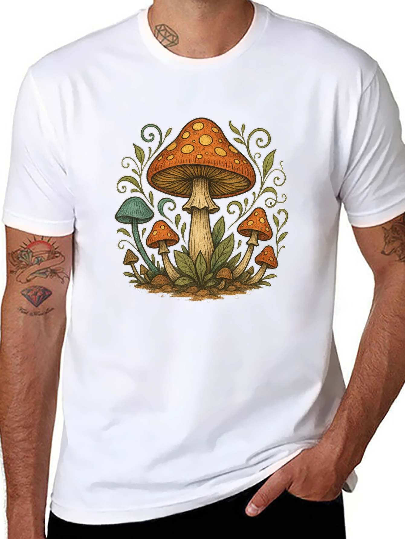Mushroom Graphic Tee - Psychedelic Style